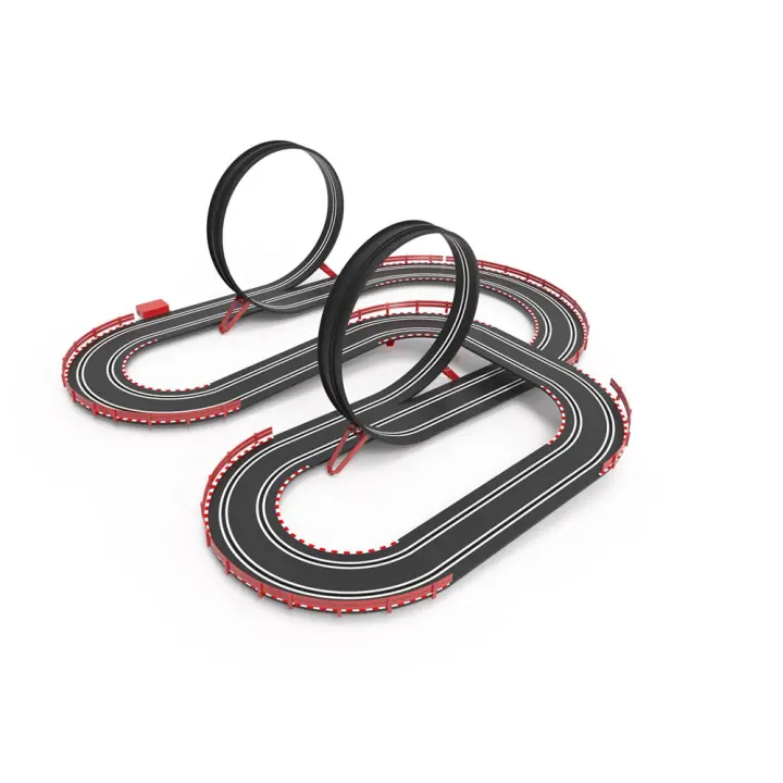 Pista Scalextric Compac Fórmula Race to Win. Incluye coches,mando con turbo,vallas,puente,rampa y looping.5,6 metros de pista 114x107 cm (C10510S500) - 1