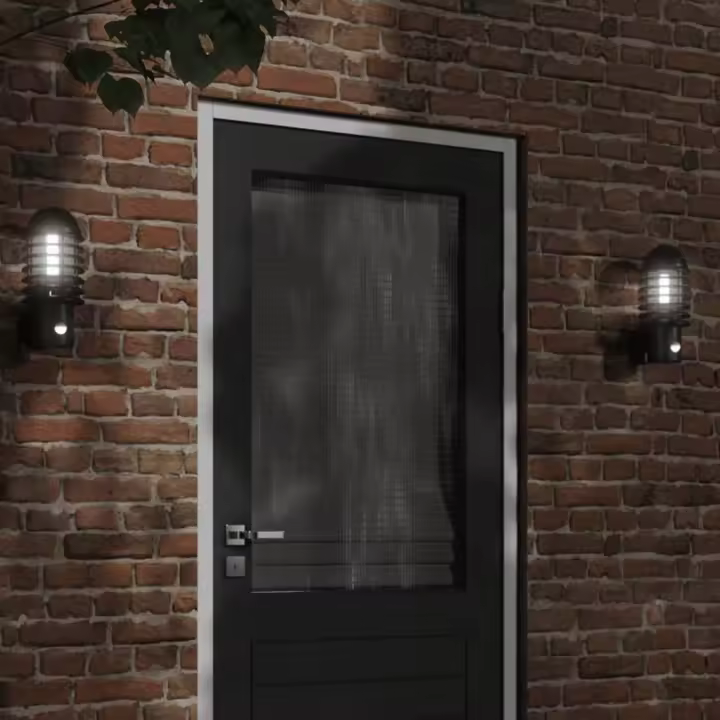 vidaXL Aplique de exterior con sensor acero inoxidable negro - 1