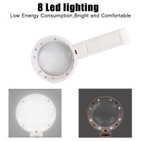 Lupa Magnífica Portátil Con 8 Luces LED Plegable Para Revisiones De Joyas Y Reparaciones Stand Desk 5x 11x Herramienta Doméstica - details 5