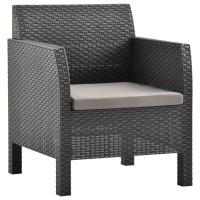 vidaXL Set de muebles jardín 2 piezas con cojín PP ratán gris antracita - details 2
