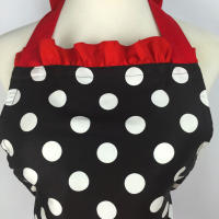 Delantal Lindo Con Bolsillos Estilo Retro Rojo Con Puntos Para Navidad Sin Mangas Ajustable Para Cocinar Y Limpieza Para Mujeres Y Niñas - details 3