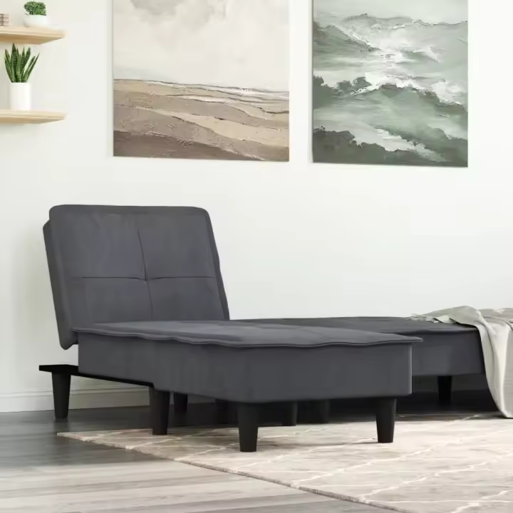 vidaXL Sofá diván de terciopelo en color Azul/Amarillo/Gris claro y más - 1