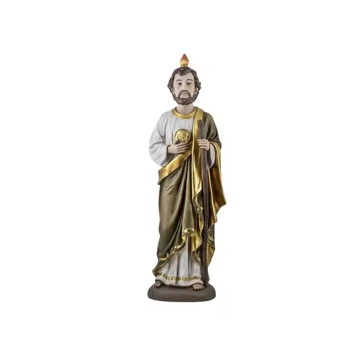 San Judas Tadeo figura religiosa 60 cm. patrón de las causas difíciles imagen resina color - 1
