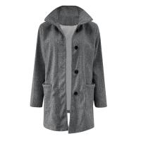 Chaqueta De Lana Para Mujer Con Bolsillos Cuello Lapel Larga Casual Invierno Abrigo Elegante De Color Sólido Talla plus - details 34