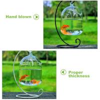 Acuario De Vidrio Transparente Con Soporte Para Decoración De Hogar Forma Redonda/Cuadrada Vaso De Peces Con Soporte De Colgante - details 8