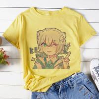 Camiseta Kawaii De Mujer Estampado De Dibujos Animados Rosa Harajuku Aesthetic Moda Coreana Y2k Casual Manga Corta O-Neck - details 12