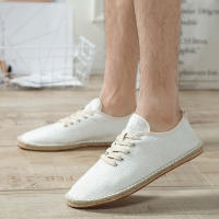 Zapatos Planos Casuales De Lino Clásicos Para Hombres Y Mujeres Mocasines De Canvas Moda Zapatería Pesca Talla Grande - details 5