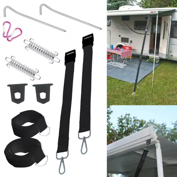 Kit De Atado Para Awning Fiamma Tipo S Negro Accesorios Para Caravana Y Camping Herramienta Exterior Para Automóviles F35 F45 F65 - 1