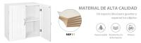 Armario de Baño Pared 59,5x31x59,5cm Mueble Baño Suspendido con Dos Puertas Armario Colgante para Cocina Cuarto de Baño,Lavadero,Ajustable Bandeje y Antivuelco - details 1