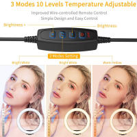 Luz De Anillo Para Selfie LED 10 Pulgadas Con Soporte Para Teléfono Lámpara Fotográfica Para Video De Tiktok Y Streaming - details 0