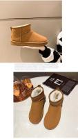Botas De Nieve Para Mujer Invierno Calientes Cuero Sintético Antideslizantes Impermeables Cortas Con Forro De Algodón Cómodo Talla Real - details 6