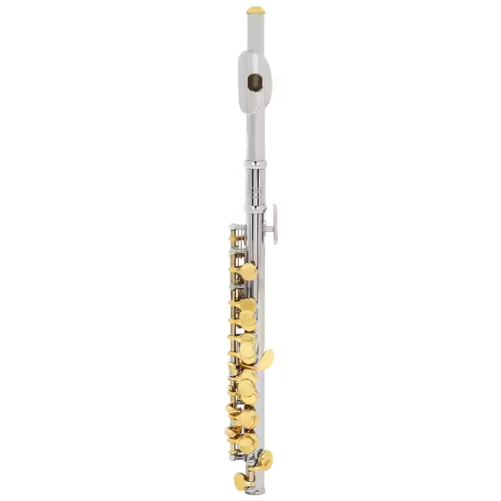 SLADE Piccolo C-tone En Tubo De Cobre Blanco Con Teclas De Plata Y Oro Set De Jugador Profesional De Flute Con Paño De Limpieza Caja De Cuero - 1