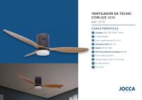 Ventilador de techo negro Jocca con 3 elegantes aspas con acabados de madera, 6 velocidades a seleccionar con giro inverso, una moderna lámpara integrada con 3 intensidades de luz, temporizador, mando a distancia y 40W de potencia - details 2