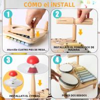 Set De Batería De Madera Para Bebés Juguete Musical Montessori Instrumentos De Percusión Para Niños De 3 a 6 Años - details 5