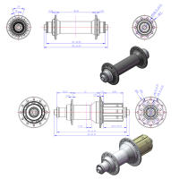 Hub De Bicicleta ARC Para Carretera 24H Ultraligero 280g V Brakes 4 Pawls 48 Clicks Frente 100mm Trasero 130MM Engranaje HG - details 1