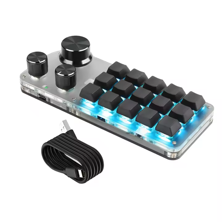Teclado Mecánico RGB Programable Macro DIY Con 3 Modos De Conexión 2.4G/Bluetooth/USB Para Gaming Y Photoshop Ai Teclado Mini Sin Soporte Para Codo - 1