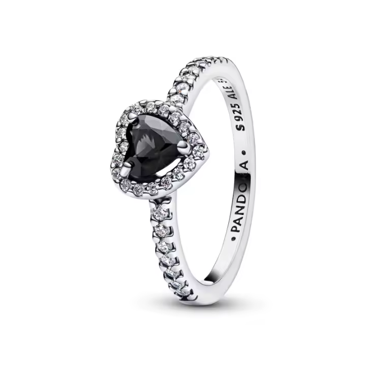 Elevado - Plata de Lei Pandora - Anillo Corazón Negro - 1