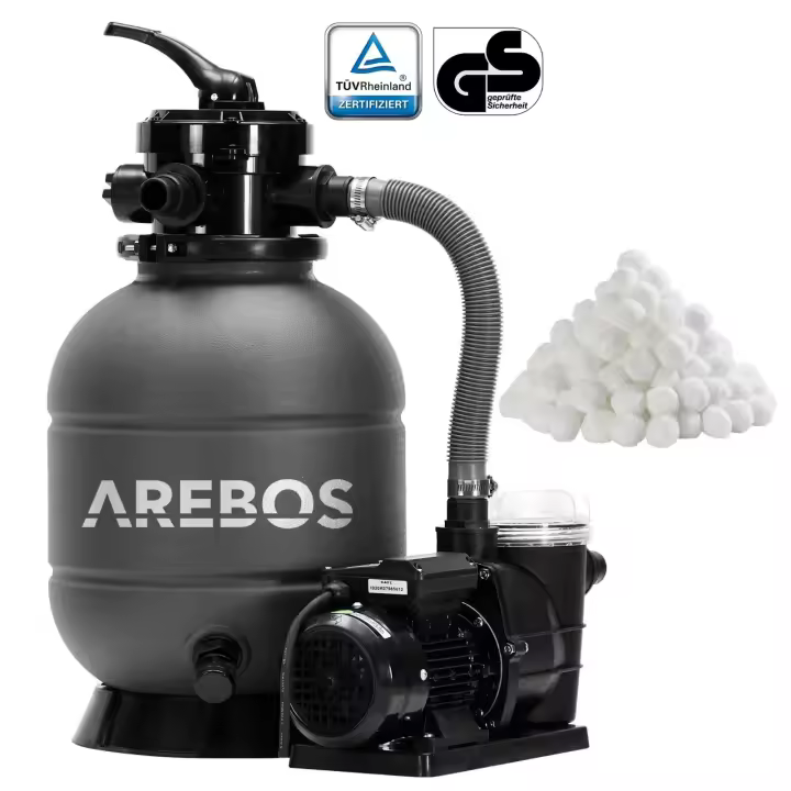 AREBOS Sistema de Filtrado de Arena 400W | Caudal 10.200 L/h - 1