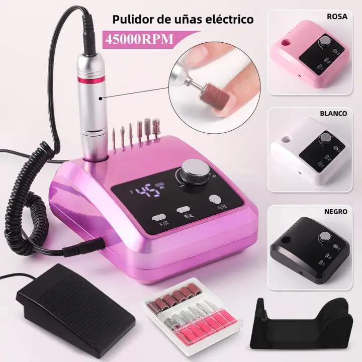 Máquina De Uñas Eléctrica De Alta Calidad Con Pantalla HD Y 45000 RPM Herramienta Profesional De Manicura Y Pelacera De Metal - 1