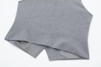 Traza Elegante Conjunto De Pantalones Solids Para Mujer Verano 2024 Sin Mangas Cuello En V Botones Vestido Top + Shorts De Cintura Alta Vintage - details 12