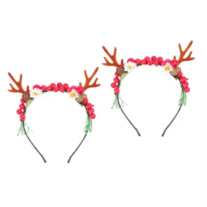 diademas navideñas para Halloween, diadema de astas para mujer, diademas de astas para mujer, banda para el pelo de ciervo, diadema de astas de ciervo - 1