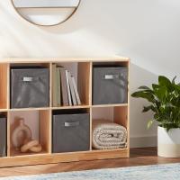 Cube/Organizador de Almacenamiento de Tela Flexible with Asas, Paquete de 6, Gris Solido, 26.6X26.6x 27,9 cm - details 3