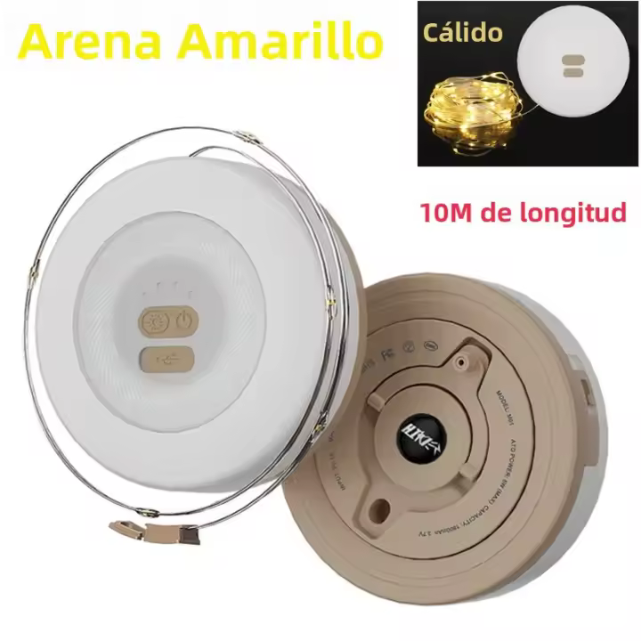 Luz De Cadena LED Recargable 2 En 1 Para Camping Y Jardín Decoración De Fiestas Y Navidad Luz De Tira Reciclable Para Tent - 1