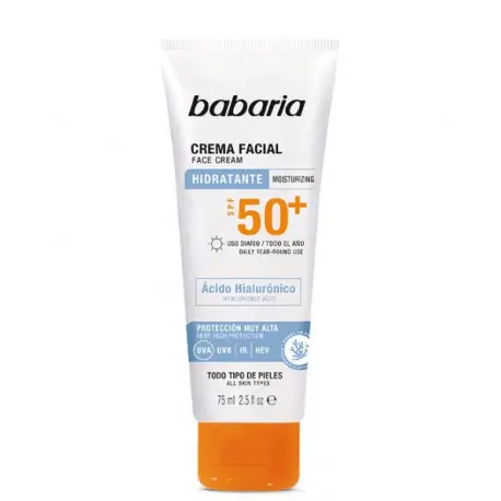 BABARIA CREMA FACIAL SOLAR HIALURONICO SPF50+ 75 ML - 1