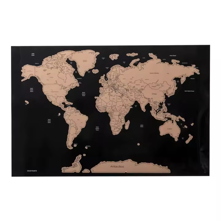 Mapamundi Rascable Nature ARMIPRINT - Papel Laminado 43x28,5 Cm - Rascador Incluido - Estuche Eco-Friendly - 1