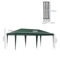 Outsunny Cenador Plegable 6x3 m Carpa de Jardín Portátil con Bolsa de Transporte Tela Oxford Marco de Acero para Exterior Fiestas Camping - details 2