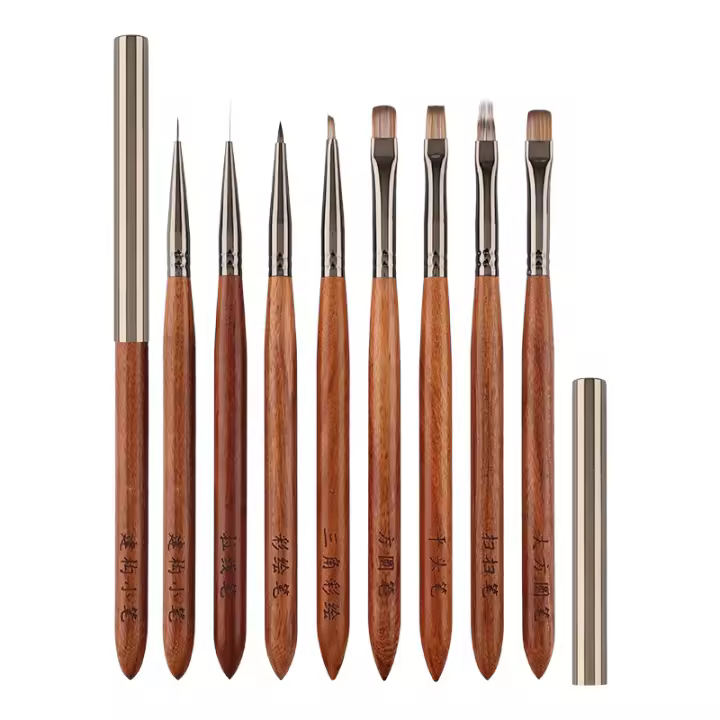 Cepillo Para Uñas Profesional De Nylon Para Diseño De Arte De Uñas Acrílicas UV Gel Puntos Manicura Herramientas De Maquillaje - 1