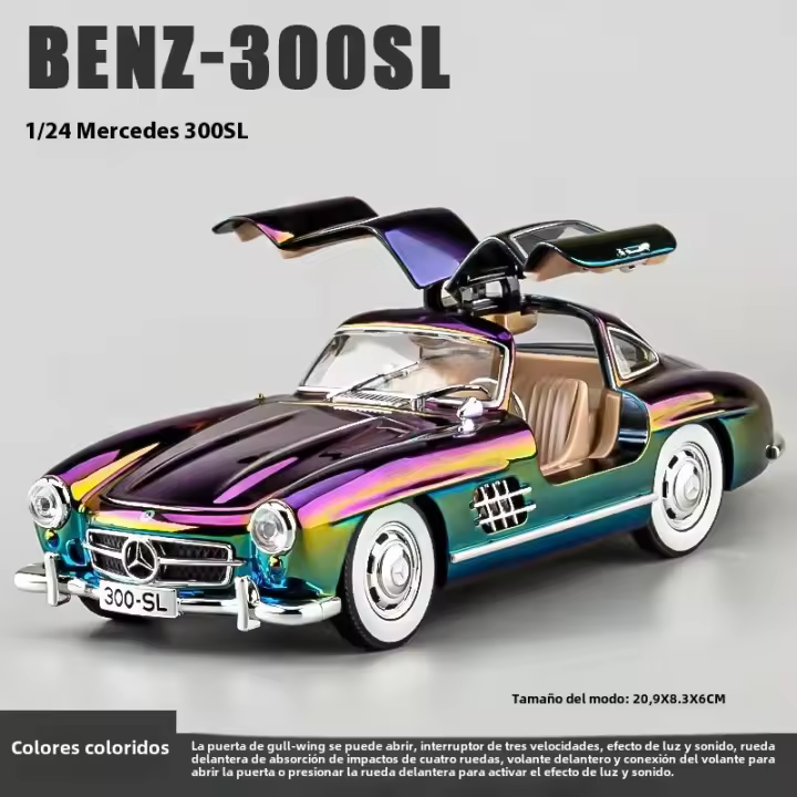Modelo De Coche De Aleación De Metal 1/24 Benz 300SL Versión Electroplata Regalo Para Niños Coleccionable Adorno Para Hobby - 1
