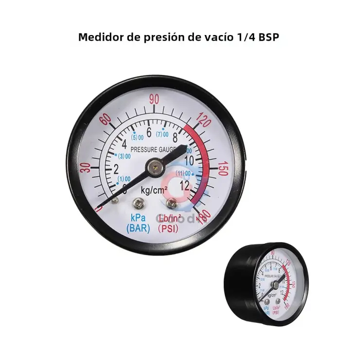 Gauge De Presión Por Vácuo/Aire Mini Dial Dual Escala 1/4 "NPT-30HG/0PS Con Pantalla Digital De 2 Pulgadas Para Tabla - 1
