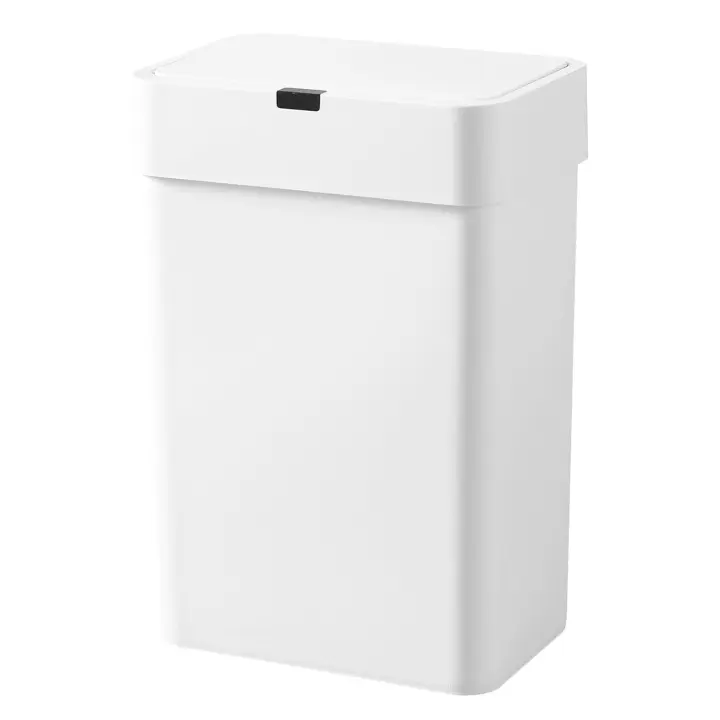 Bote de basura con sensor de movimiento para baño, con tapa, de 2,5 galones, pequeño, sin contacto, 9,5 litros, inteligente, para dormitorio, sala de estar, inodoro (blanco) - 1