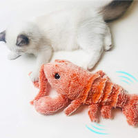 Juguete Interactivo Para Gatos Y Perros Conejo Eléctrico Saltar Lobster Peluche Simulación De Camarón Juguetes De Peluche Para Mascotas - details 2