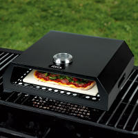Horno para pizza Jocca: Accesorio para barbacoa de acero inoxidable con piedra para pizzas, termómetro integrado y asa para fácil traslado. ¡Plato preparado en 3-5 minutos! Apto para barbacoas de carbón o gas. No requiere montaje. - details 0