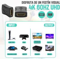 FGNS.Adaptador HDMI Hembra a Hembra Compatible con Full HD 3D y 4K Contactos Chapados en Oro - details 2