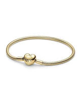 18CM PDORA Moments Cadena de Serpiente con Cierre de Corazón Oro - details 5