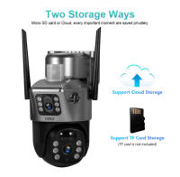 Cámara De Seguridad KERUI 4K Dual Screen Solar Exterior Sin Cable 4G/WiFi PTZ Lentes Doble Protección Automática Tracking CCTV Detector - details 10