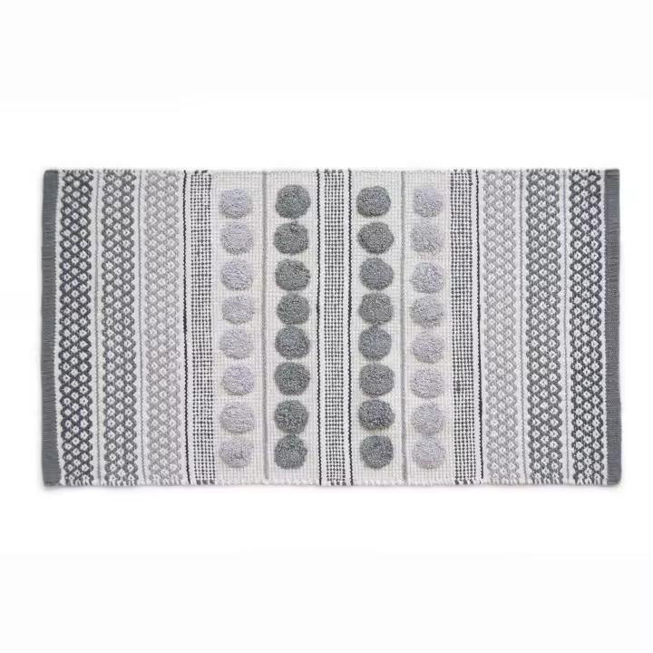 Parentesi Quadra  -  ALFOMBRA ALGODÓN POMPON GRIS - 1