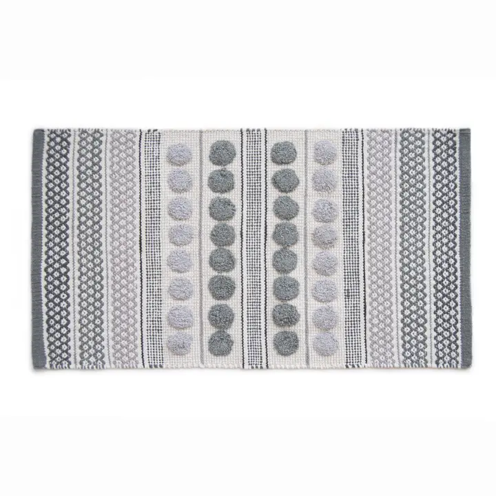 Parentesi Quadra  -  ALFOMBRA ALGODÓN POMPON GRIS - 1