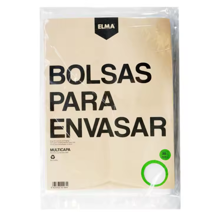 Pack de 50 bolsas para envasar al vacío 30x40 cm originales de ELMA, complemento necesario para las envasadoras - 1