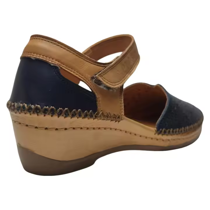 Sandalias mujer de cuña Erase 383173 TALON  Y PUNTERA CERRADO CIERRE VELCRO | cuña forrada | Ligero y Flexible | Hechos en España - 1