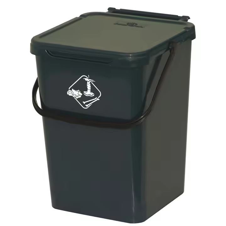 Cubo de polipropileno con la manija y la cubierta, de color verde, 10 Lt. 225x240x300 mm - 1