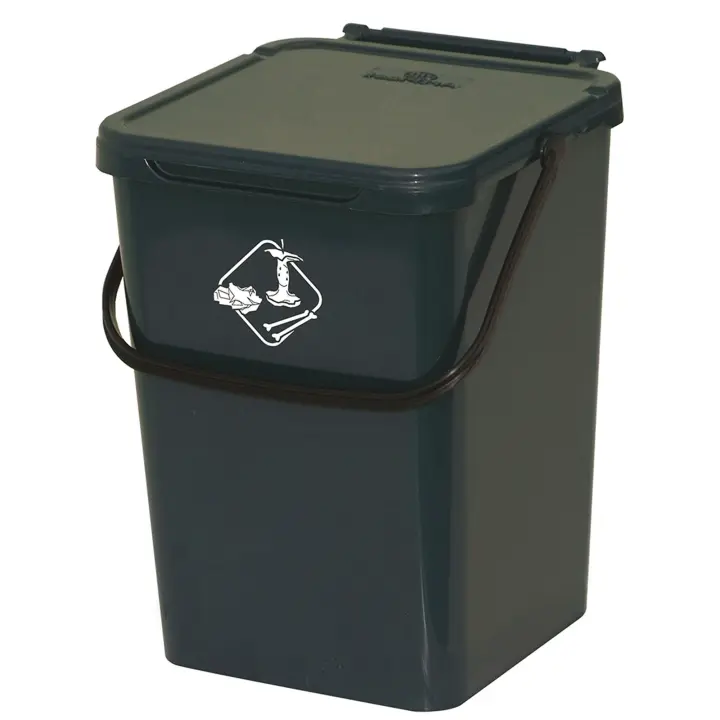 Cubo de polipropileno con la manija y la cubierta, de color verde, 10 Lt. 225x240x300 mm - 1