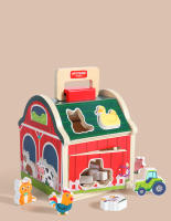 Juguetes De Madera Para Bebés Casa De Juego Montessori Con Animales De La Granja Sorteo De Colores Y Formas Bloques De Construcción Educativos Para Niños - details 3