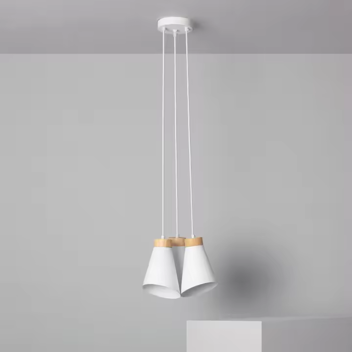 Ledkia Lámpara Colgante Metal y Madera Itai Blanco - 1