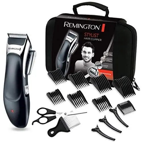 Remington Stylist Máquina de Cortar Pelo- Cortapelos con Cable e Inalámbrico, Cuchillas de Cerámica, 8 Peines, 40 min Autonomía, Negro - HC363C - 1