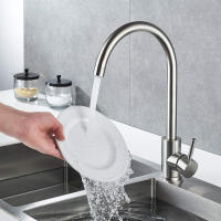 Grifo De Cocina De Acero Inoxidable 304 Con Mangue Flexible Para Agua Caliente Y Fría Montaje En Plataforma Manillar Único - details 1