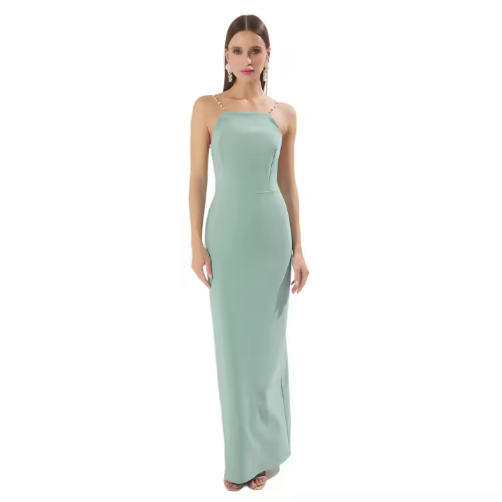 Trendyol Mint Pearl Woven Long Elegant Evening Night Graduation Dress Tprss25Ae00168 - 1